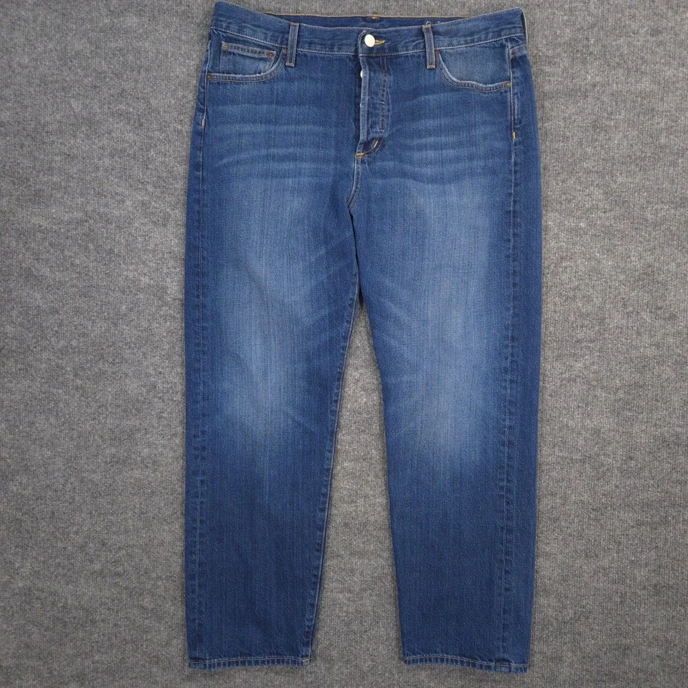 Outerknown‎ Fillmore Boyfriend Jeans Womens 32 Blue Button Fly Medium Wash Denim
